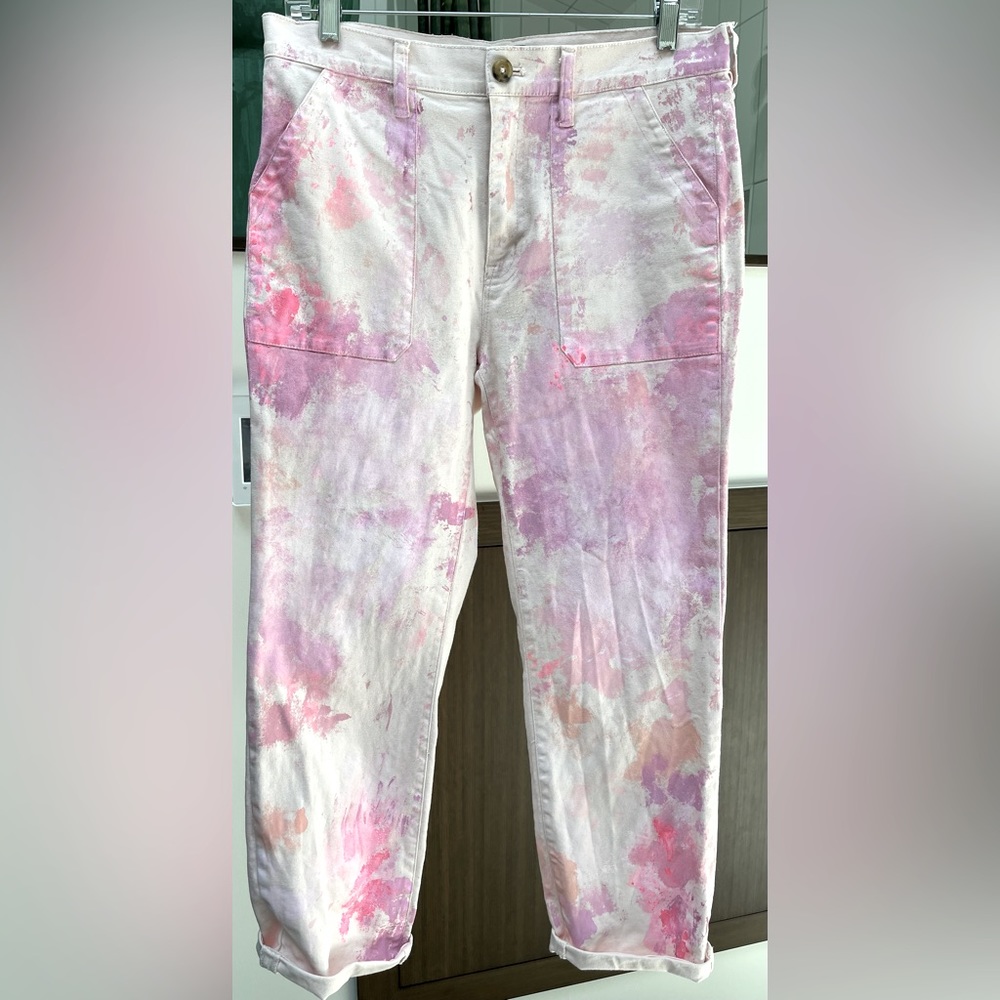 One of a Kind Hand-Painted J. Crew Stretch Utility Cargos - 28